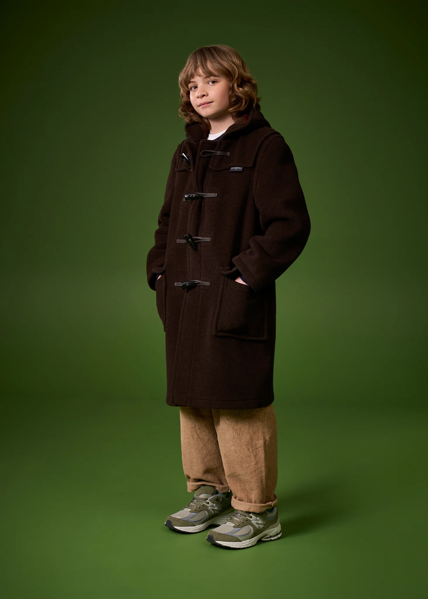 Children's Original Duffle Coat Green - Image 3