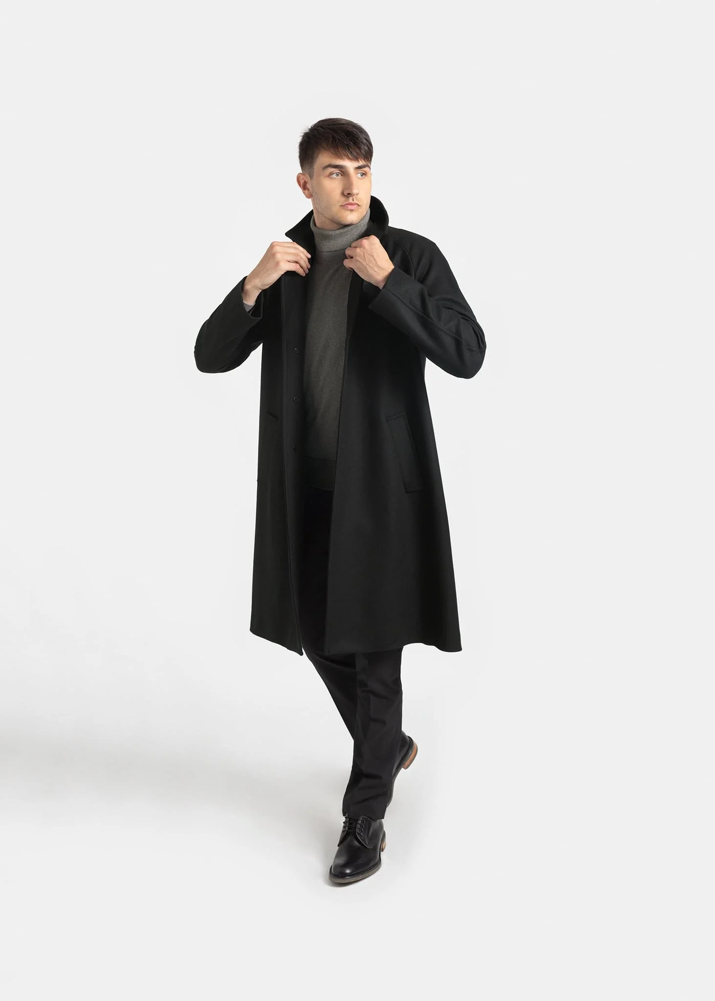 Men's Chesterfield Overcoat Black - Image 4