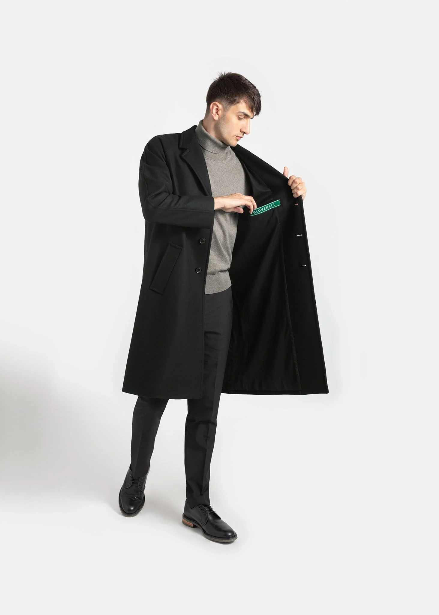 Men's Chesterfield Overcoat Black - Image 5