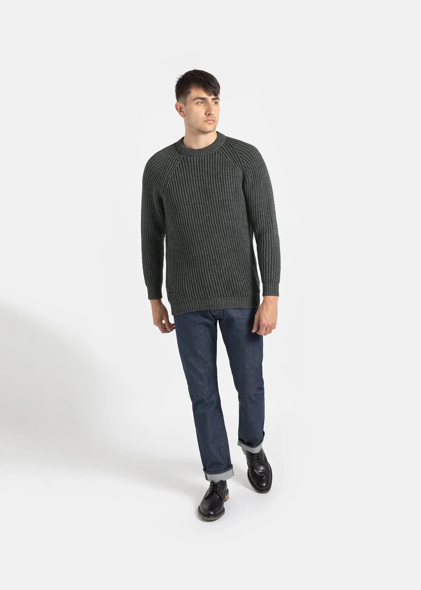 Men's Fisherman Jumper Grey - Image 3