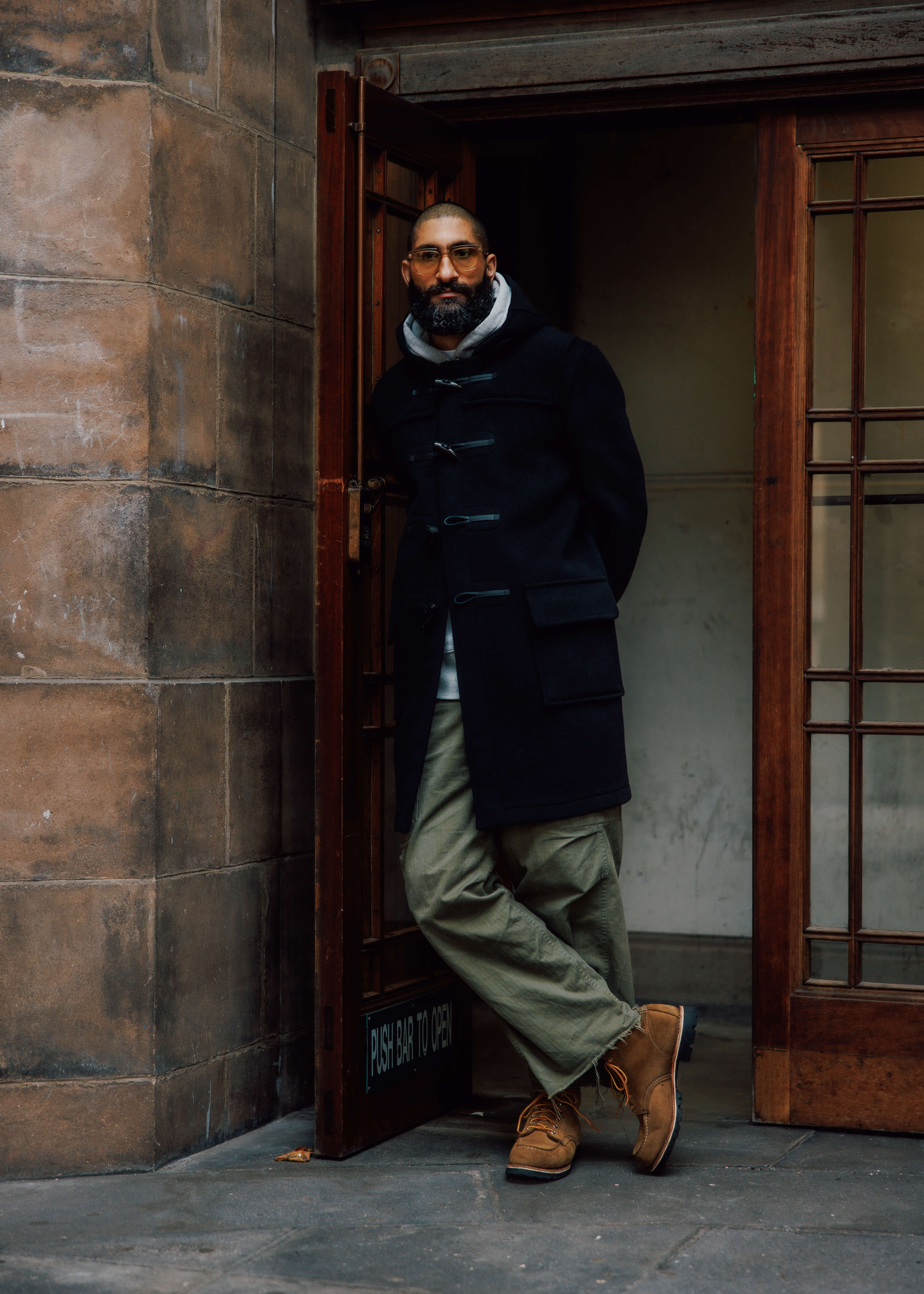 Men's Morris Duffle Coat Black Stewart - Image 4