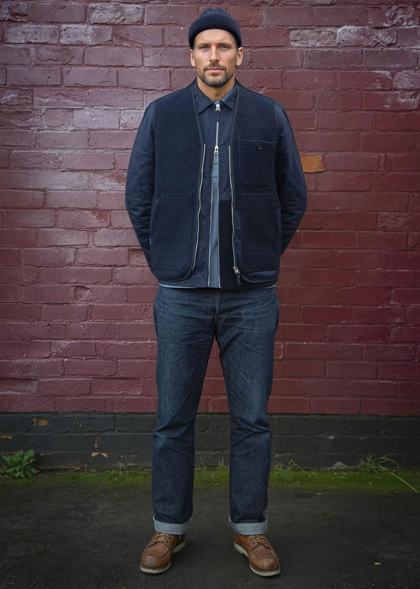 Men's Renewed Works Vest Navy - Image 5