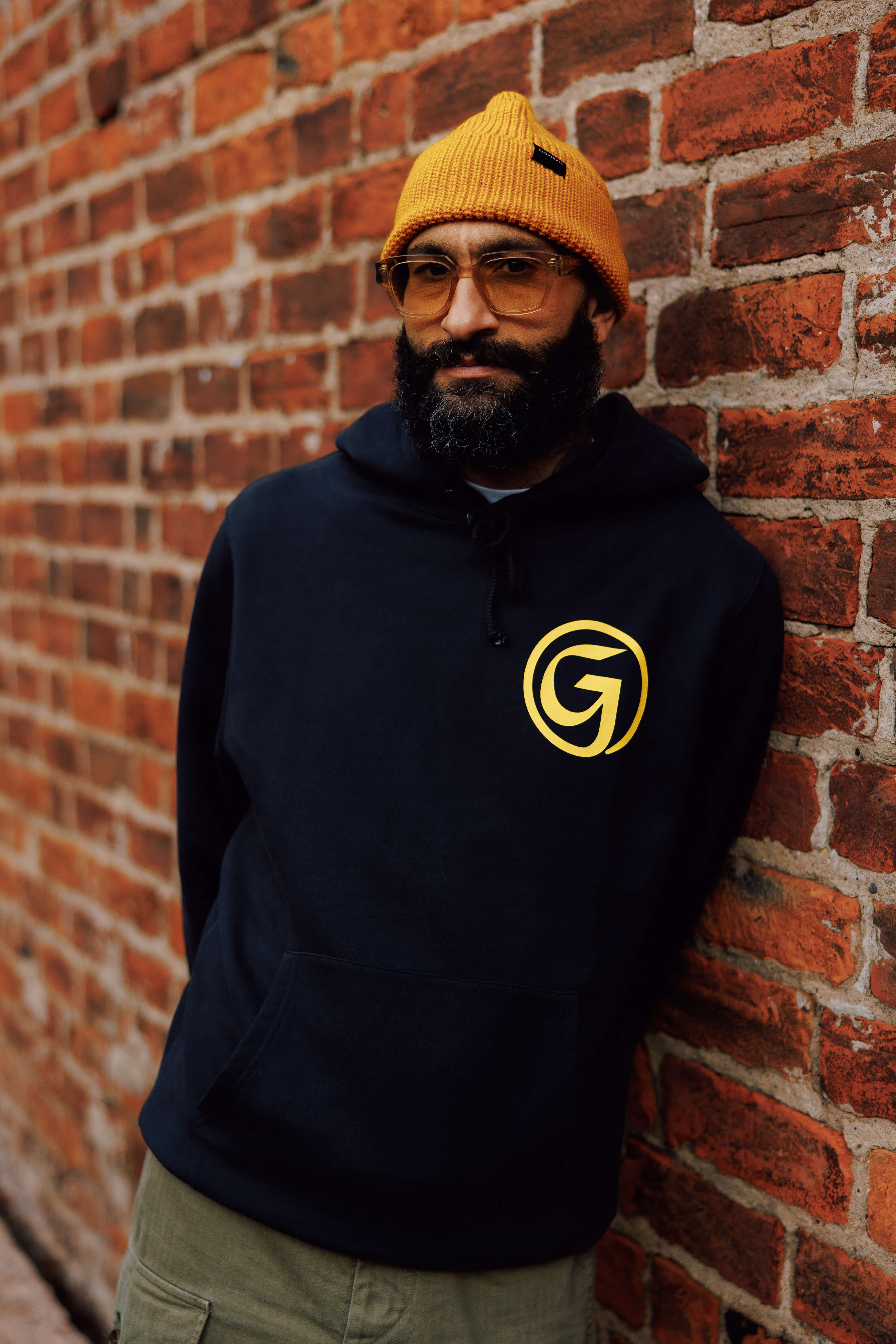 Unisex 'G' Print Hoodie Navy - Image 3