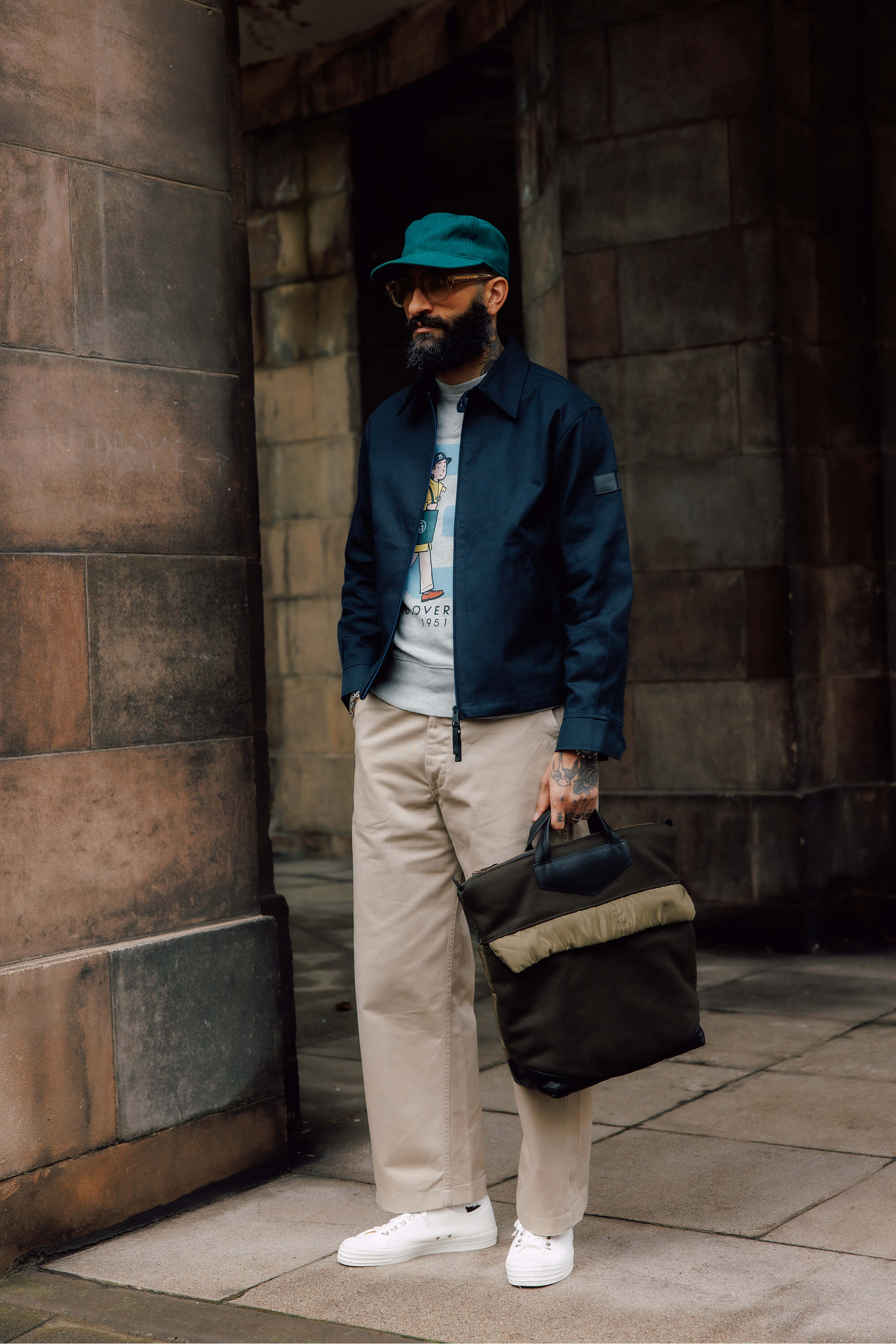 Unisex Gloverall x Minnessak Cross Body Bag Khaki - Image 11