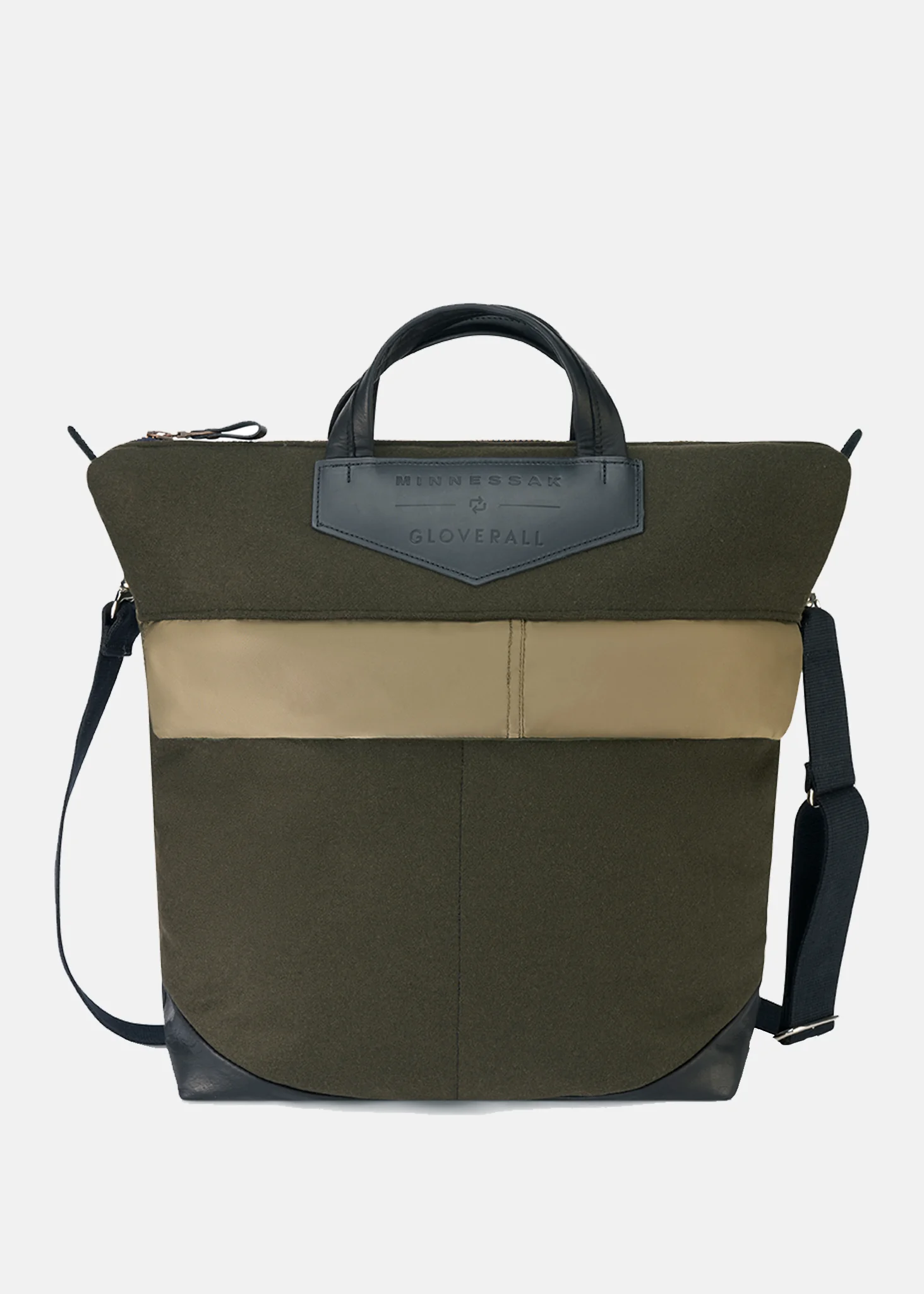 Unisex Gloverall x Minnessak Cross Body Bag Khaki - Image 4