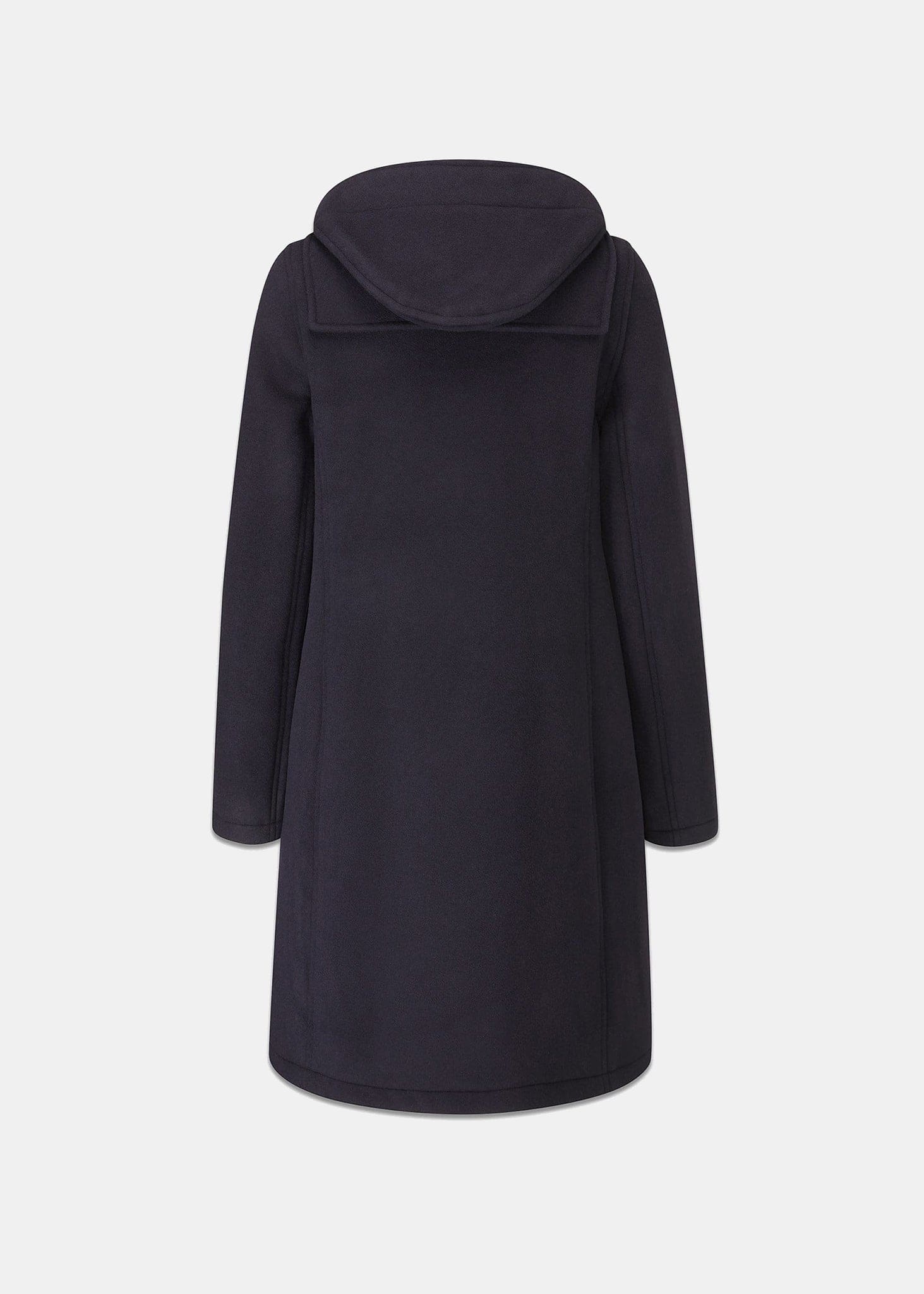 Women's Long Slim Fit Freda Duffle Coat Navy Black Watch - Image 7