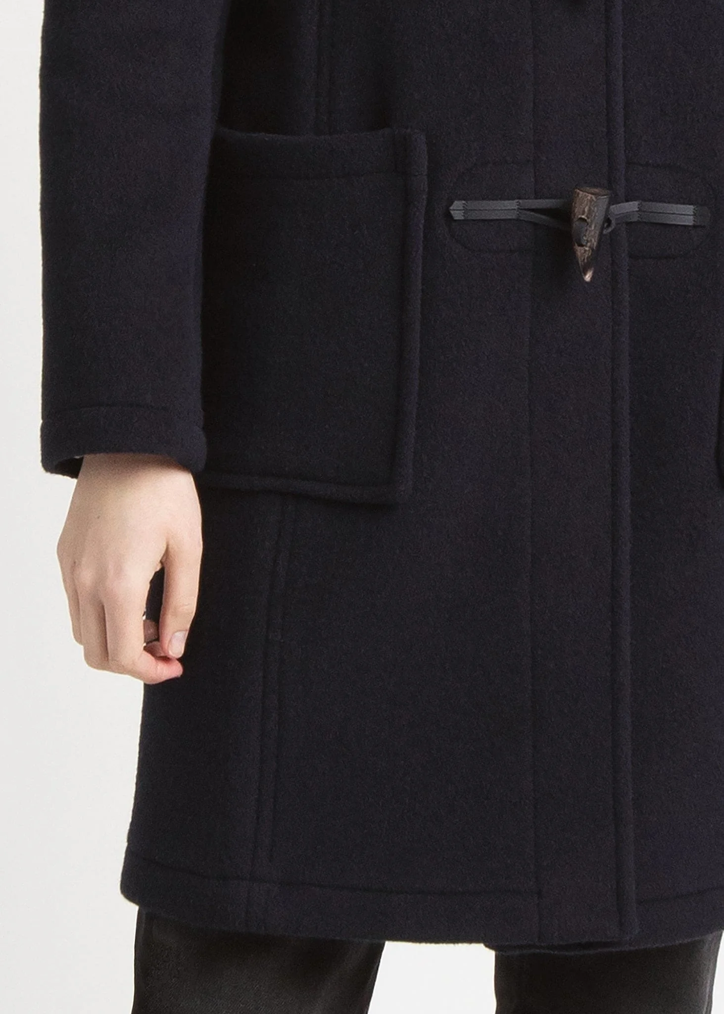 Women's Long Slim Fit Freda Duffle Coat Navy Royal Stewart - Image 3